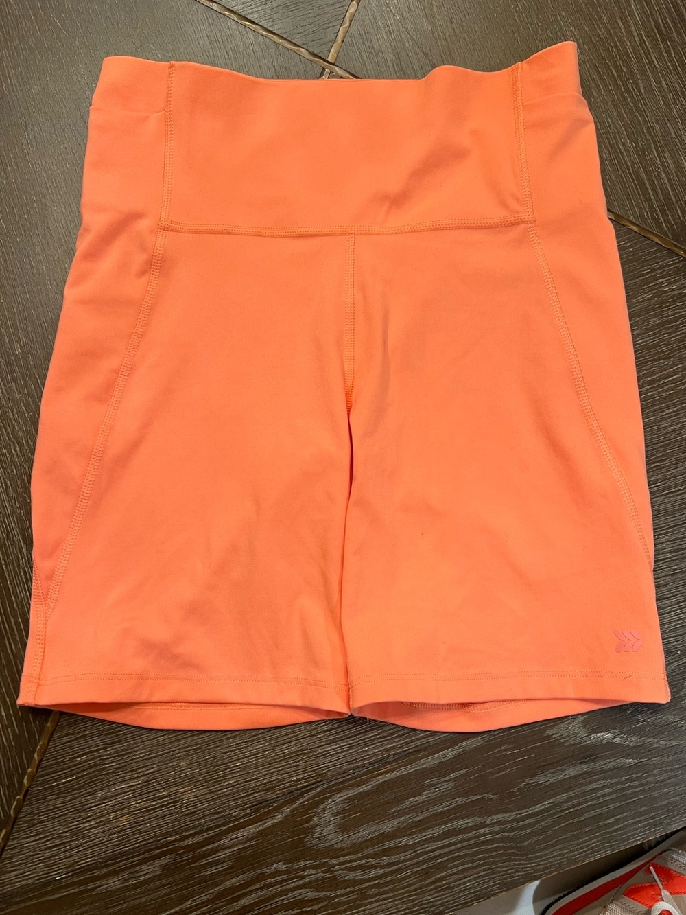 All in Motion orange High-Waist Bike Shorts